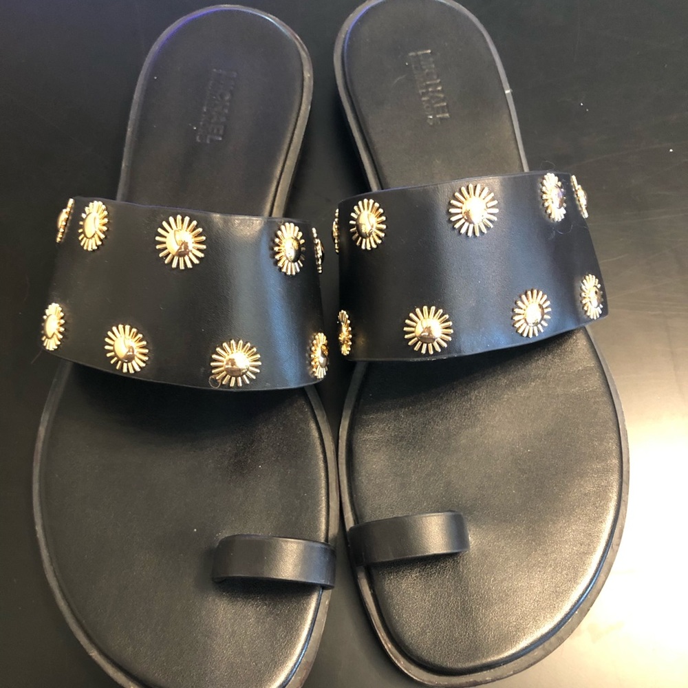Michael Kors Black Starburst Sandal, Size 10
